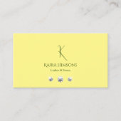 Schlicht hellgelb mit Monogram Logo und Juwelen Visitenkarte (Vorderseite)