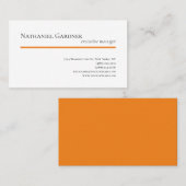 Schlicht kreativ Modernes Minimalistisches Orangen Visitenkarte (Vorne/Hinten)