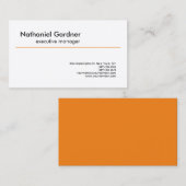 Schlicht kreativ Modernes Minimalistisches Orangen Visitenkarte (Vorne/Hinten)