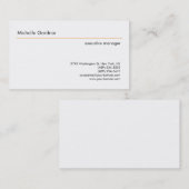 Schlicht kreativ Modernes Minimalistisches Orangen Visitenkarte (Vorne/Hinten)