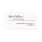 Schlicht kreativ Modernes Minimalistisches Rotes W Adressaufkleber (Vorne)