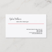 Schlicht kreativ Modernes Minimalistisches Rotes W Visitenkarte (Vorderseite)