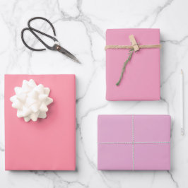Schlicht Lachs Amaranth Pearl Pink Shades 3 Tones Geschenkpapier Set