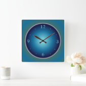 Schlicht leuchtend blau/grün>Wall-Uhr Quadratische Wanduhr (Zuhause)
