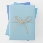 Schlicht Light Sky Blume Blue Shades 3 Tones Geschenkpapier Set (Beispiel)