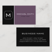 Schlicht Lila & schwarz Elegant Beruflich Moderne Visitenkarte (Vorne/Hinten)