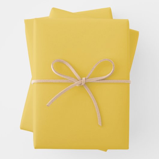 Schlicht Marigold Yellow in fester Farbe Geschenkpapier Set (Beispiel)