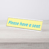 Schlicht, minimal & einfach "Bitte haben Sie Platz Schreibtischnamensplakette (Vorderseite )