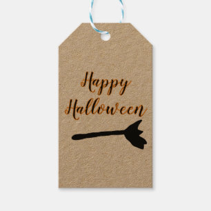 schlicht minimaler glücklicher Halloween-Orange Geschenkanhänger