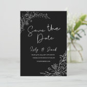 schlicht minimalistisch Elegant modern schwarz-wei Save The Date (Stehend Vorderseite)