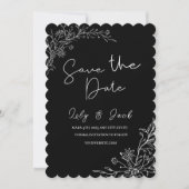 schlicht minimalistisch Elegant modern schwarz-wei Save The Date (Vorderseite)