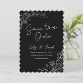 schlicht minimalistisch Elegant modern schwarz-wei Save The Date (Stehend Vorderseite)