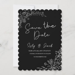 schlicht minimalistisch Elegant modern schwarz-wei Save The Date