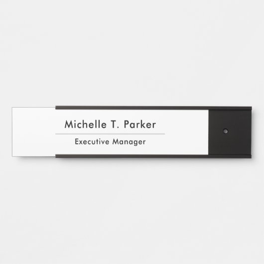 Schlicht minimalistisch, schwarz und weiß türschild (Vorderseite )