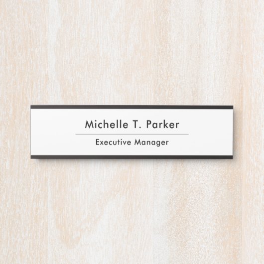 Schlicht minimalistisch, schwarz und weiß türschild (Vorderseite )