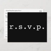 Schlicht, Minimalistisch und grundlegend "r.s.v.p. Postkarte (Vorne/Hinten)