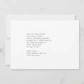 schlicht-minimalistischer Empfang in Schwarzweiß Ankündigung (Rückseite)