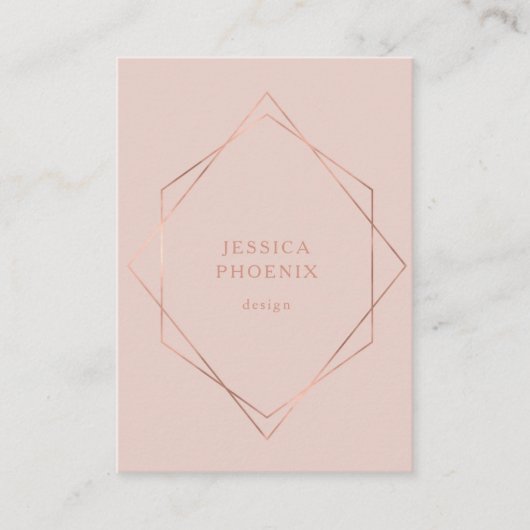 Schlicht, modern, Geometrik Rosegold, Beige Visitenkarte (Vorderseite)