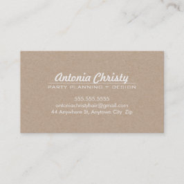 SCHLICHT MODERN ÖKO kraft moderne, fett gedruckte  Visitenkarte