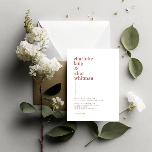 Schlicht modern Weiß, Braun einladung