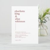 Schlicht modern Weiß, Braun einladung (Stehend Vorderseite)