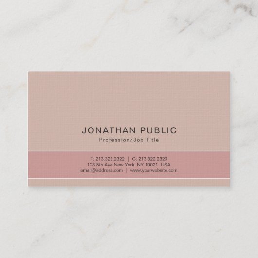 Schlicht Moderne Elegante Farben Premium Linen Lux Visitenkarte (Rückseite)