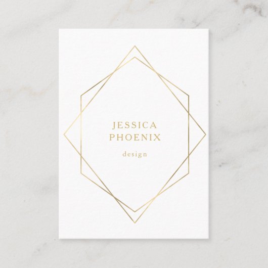 Schlicht, moderne Geometrik Gold Imitat Weiß Visitenkarte (Vorderseite)