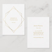 Schlicht, moderne Geometrik Gold Imitat Weiß Visitenkarte (Vorne/Hinten)