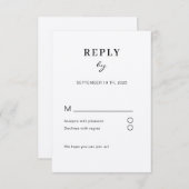 Schlicht moderne RSVP Begleitkarte (Vorne/Hinten)