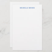 Schlicht moderner Minimalistischer Name Briefpapier (Vorne/Hinten)