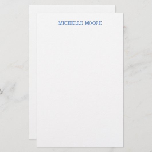 Schlicht moderner Minimalistischer Name Briefpapier (Vorne/Hinten)