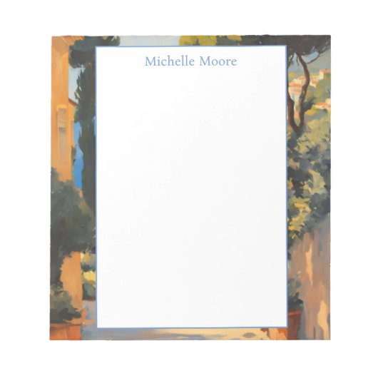Schlicht Moderner Minimalistischer Name Landschaft Notizblock (Vorderseite)