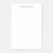 Schlicht Moderner Minimalistischer Name Personalis Post-it Klebezettel (Vorderseite)