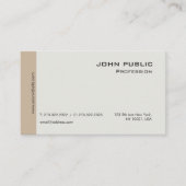 Schlicht Modernes Berufliches Elegantes Beige und Visitenkarte (Vorderseite)