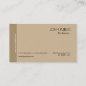Schlicht Modernes Berufliches Elegantes Braun und Visitenkarte (Rückseite)