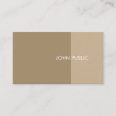 Schlicht Modernes Berufliches Elegantes Braun und Visitenkarte (Vorderseite)