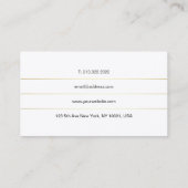 Schlicht Modernes Berufliches Schwarzes Elegantes  Visitenkarte (Rückseite)