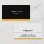 Schlicht Modernes Berufliches Schwarzes Gold Visitenkarte (Vorne/Hinten)