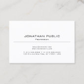 Schlicht Modernes, einfaches Design Elegant Berufl Visitenkarte (Vorderseite)