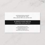 Schlicht Modernes Minimalistisches Schwarz-weißes Visitenkarte (Rückseite)