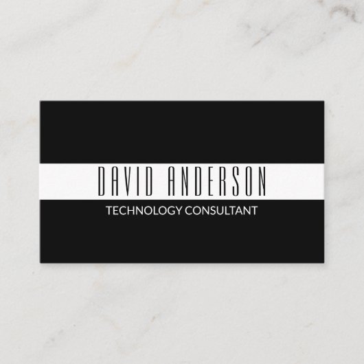 Schlicht Modernes Minimalistisches Schwarz-weißes Visitenkarte (Vorderseite)