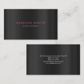 Schlicht Modernes Minimalistisches Weibchen Grau O Visitenkarte (Vorne/Hinten)