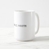 Schlicht Modernes Schwarz/Weiß Minimalistisch Kaffeetasse (VorderseiteRechts)