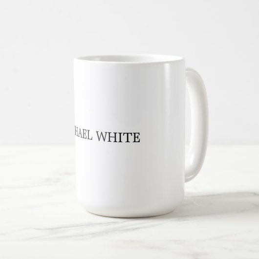 Schlicht Modernes Schwarz/Weiß Minimalistisch Kaffeetasse (VorderseiteRechts)