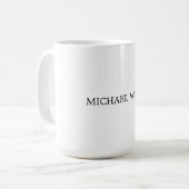 Schlicht Modernes Schwarz/Weiß Minimalistisch Kaffeetasse (Vorderseite Links)
