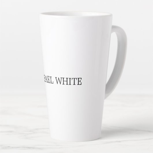 Schlicht Modernes Schwarz/Weiß Minimalistisch Milchtasse (Rechte Ecke)