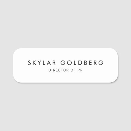 Schlicht Namensschild (Vorderseite)