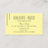 Schlicht Pastelgelb Modernst einfach und Beruflich Visitenkarte (Rückseite)