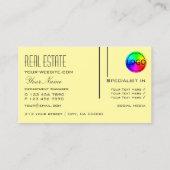 Schlicht Pastellgelb mit Logo Beruflich Moderne Visitenkarte (Rückseite)