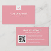 Schlicht Pink Chic Monogram Modern Social Media Visitenkarte (Vorne/Hinten)